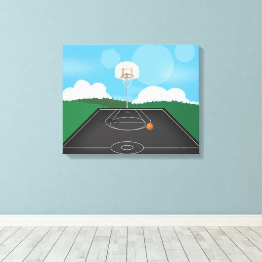 Basketball Canvas Afdruk (Insitu (Houten vloer))