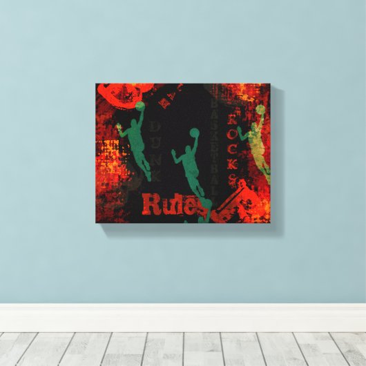 BASKETBALL CANVAS AFDRUK (Insitu (Houten vloer))