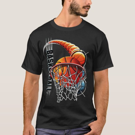 Basketball-cartoon T-shirt (Voorkant)