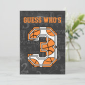 Basketball Chalkboard 3e verjaardag Kaart (Staand voorkant)