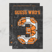 Basketball Chalkboard 3e verjaardag Kaart (Voorkant / Achterkant)