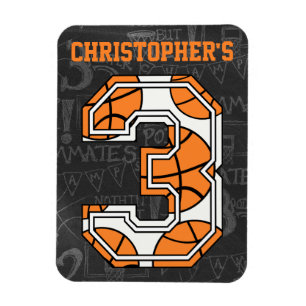 Basketball Chalkboard 3rd Birthday Magneet