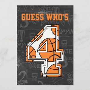 Basketball Chalkboard 4e verjaardag Kaart