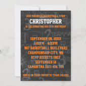 Basketball Chalkboard 5th Birthday Party Kaart (Achterkant)