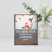 Basketball Chalkboard Birthday Foto: Dank u wel Briefkaart (Staand voorkant)