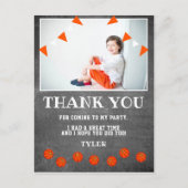 Basketball Chalkboard Birthday Foto: Dank u wel Briefkaart (Voorkant)