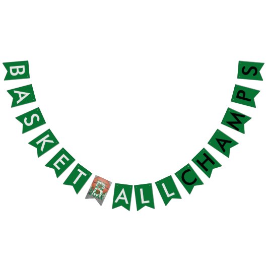 Basketball Champs Green Bunting Banner (Alle)