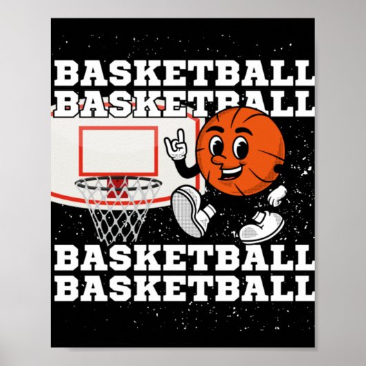 Basketball Character Hoop Poster (Voorkant)