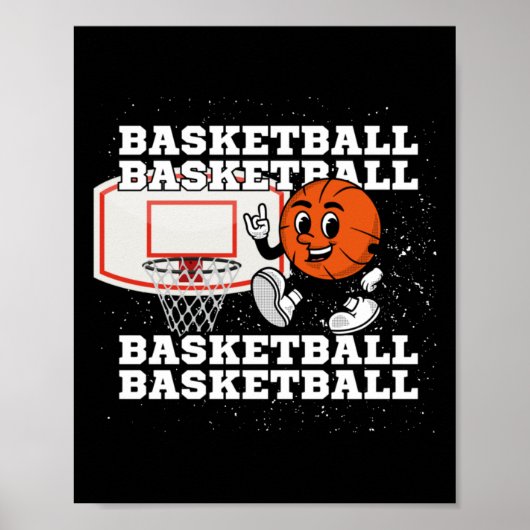 Basketball Character Hoop Poster (Voorkant)