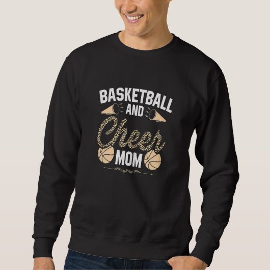 Basketball Cheer Fan Leopard Pattern Moms Cheerlea Trui (Voorkant)