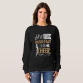 Basketball Cheer Fan Leopard Pattern Women Cheerle Trui (Voorkant volledig)