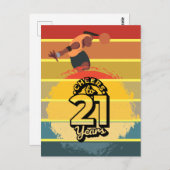 Basketball Cheers tot 21e verjaardag op Sun Set Ca Briefkaart (Voorkant / Achterkant)