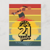 Basketball Cheers tot 21e verjaardag op Sun Set Ca Briefkaart (Voorkant)