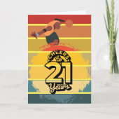 Basketball Cheers tot 21e verjaardag op Sun Set Kaart (Voorkant)