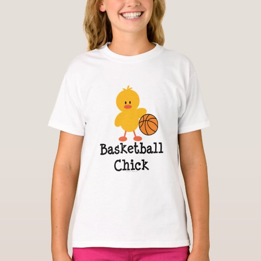 Basketball Chick Girls Ringer T shirt (Voorkant)