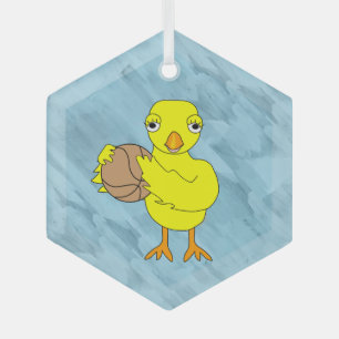Basketball Chick Glas Ornament