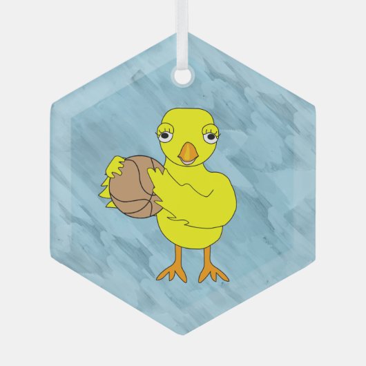 Basketball Chick Glas Ornament (Voorkant)
