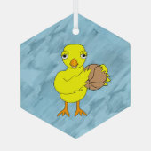 Basketball Chick Glas Ornament (Achterkant)