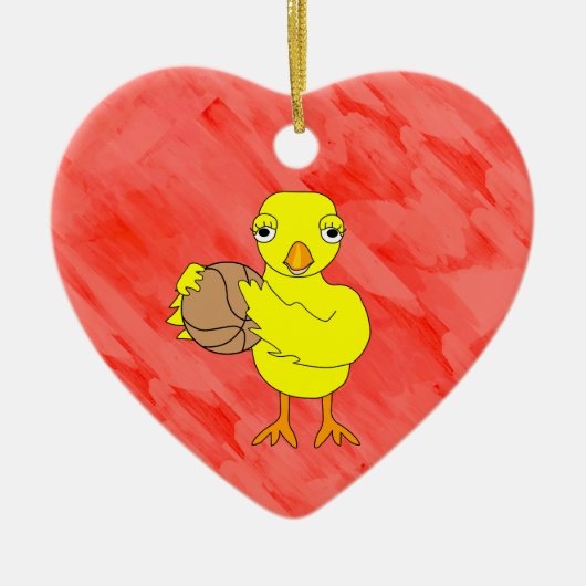Basketball Chick Keramisch Ornament (Voorkant)