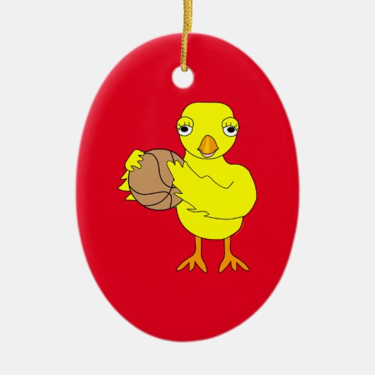 Basketball Chick Keramisch Ornament (Voorkant)