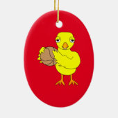 Basketball Chick Keramisch Ornament (Achterkant)
