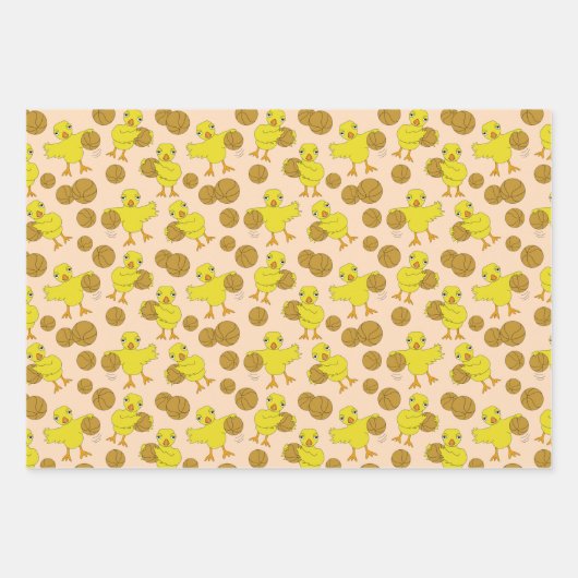 Basketball Chick Pattern Wrapping Paper Ze (Voorkant 2)