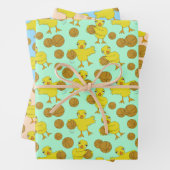 Basketball Chick Pattern Wrapping Paper Ze (In situ)