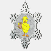 Basketball Chick Tin Sneeuwvlok Ornament (Rechts)