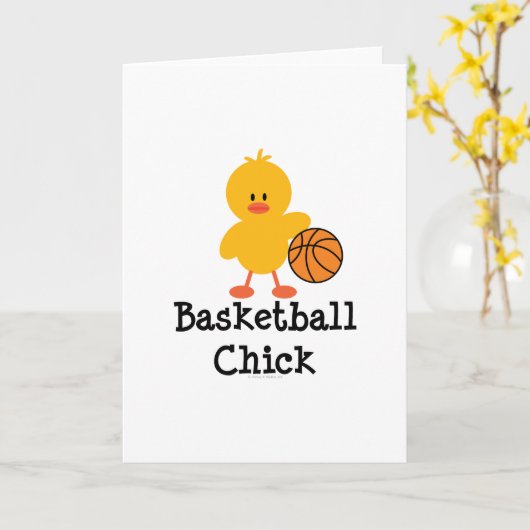 Basketball Chick Wenskaart Kaart (Gele Bloem)