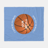 Basketball Child's Name MVP/Number Extra Text Blue Fleece Deken (Voorkant (Horizontaal))
