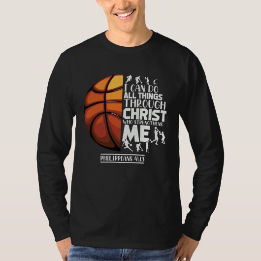 Basketball Christian Saying Motivational Words Ins T-shirt (Voorkant)