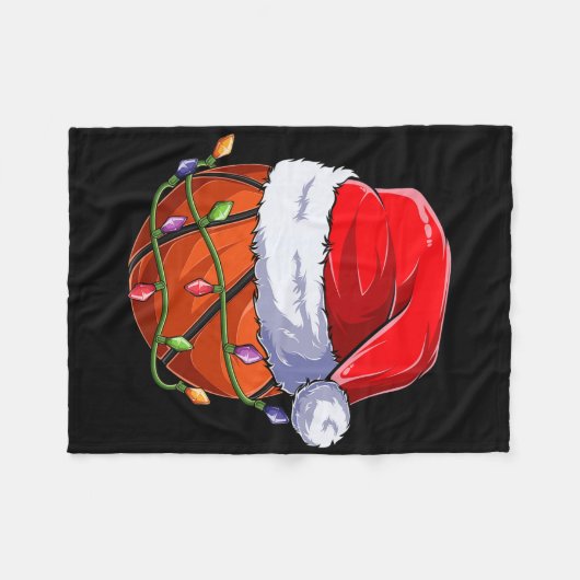 Basketball Christmas Boy Apparel, Funny Santa Srt Fleece Deken (Voorkant (Horizontaal))