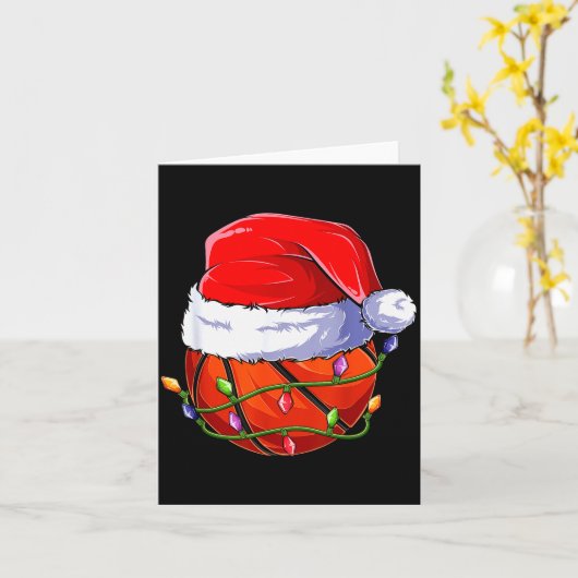 Basketball Christmas Boy Apparel, Funny Santa Srt  Kaart (Gele Bloem)
