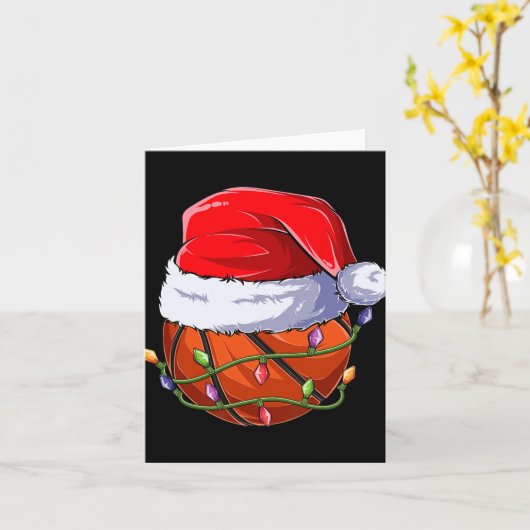 Basketball Christmas Boy Apparel, Funny Santa Srt  Kaart (Gele Bloem)