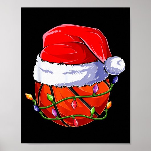 Basketball Christmas Boy Apparel, Funny Santa Srt Poster (Voorkant)