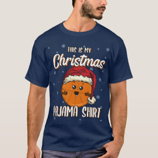 Basketball Christmas Gift Christmas Pajama Kawaii T-shirt