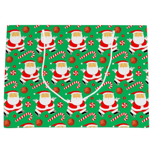 Basketball Christmas Holiday Groot Cadeauzakje (Voorkant)