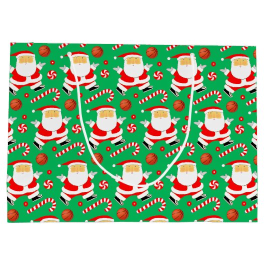 Basketball Christmas Holiday Groot Cadeauzakje (Achterkant)