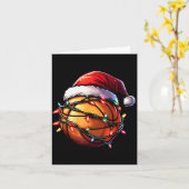 Basketball Christmas Lights Santa Hat Basketball P Kaart (Gele Bloem)