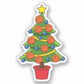 Basketball Christmas Tree Sticker (Voorkant)