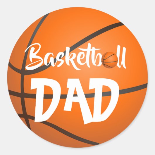 Basketball Classic Round Sticker (Voorkant)