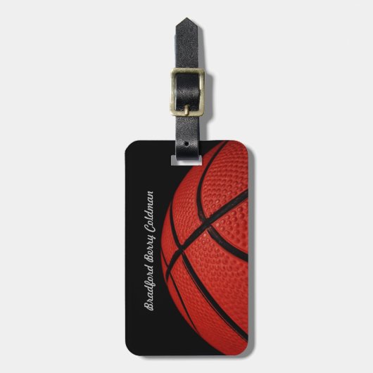 Basketball Close-up custom Bagagelabel (Voorkant verticaal)