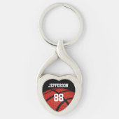 Basketball Close-up custom name and number Sleutelhanger (Voorkant)