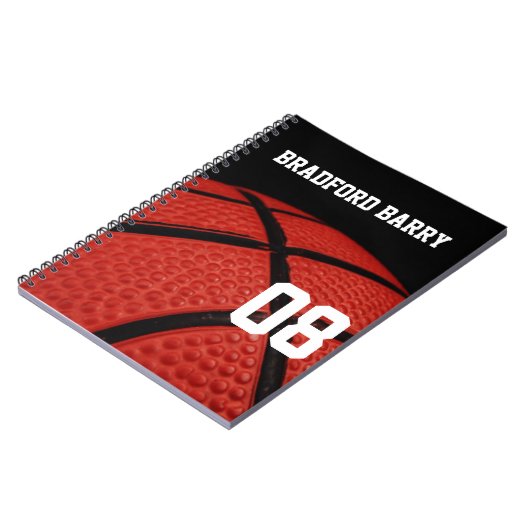 Basketball Close-up-sportteam Notitieboek (Linkerzijde)