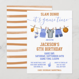 Basketball Clotheline Birthday Kaart