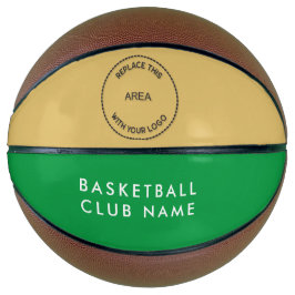 Basketball Club Naam Logo Groen goud of Elke kleur Basketbal