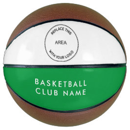Basketball Club Naam Logo Groen Wit of Elke kleur Basketbal