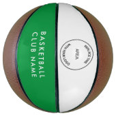 Basketball Club Naam Logo Groen Wit of Elke kleur Basketbal (Verticaal)