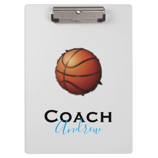 Basketball Coach Aangepaste naam Sportklembord Klembord (Voorkant)