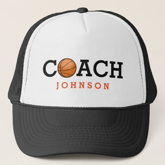 Basketball Coach - Aangepaste naam Trucker Pet (Voorkant)